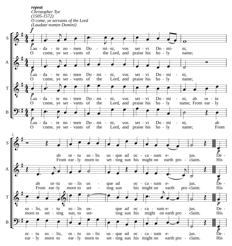 O come, ye servants of the Lord