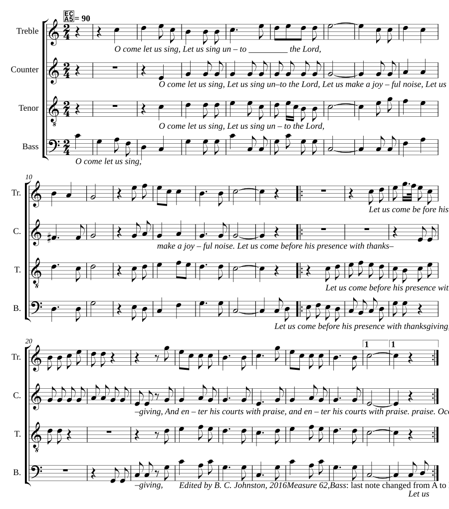O come let us sing unto the Lord
