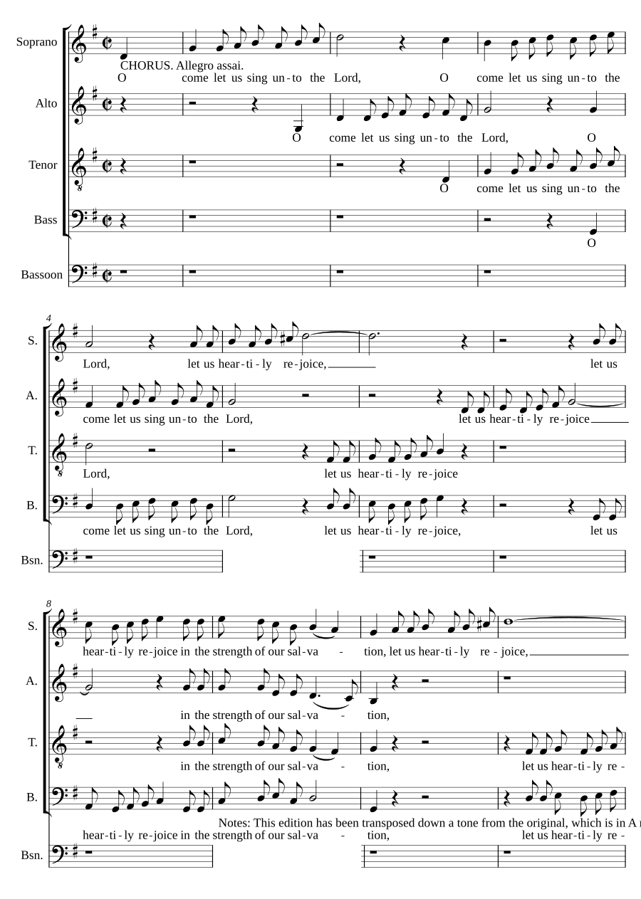 O come let us sing unto the Lord