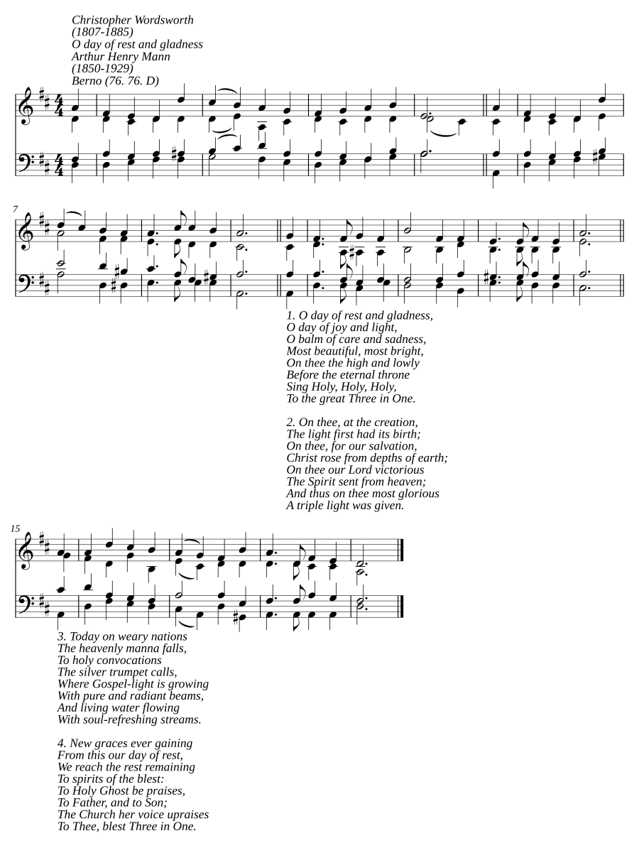 O day of rest and gladness