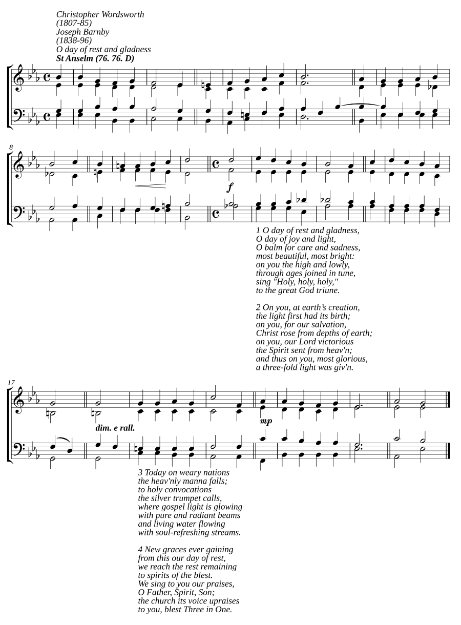 O day of rest and gladness