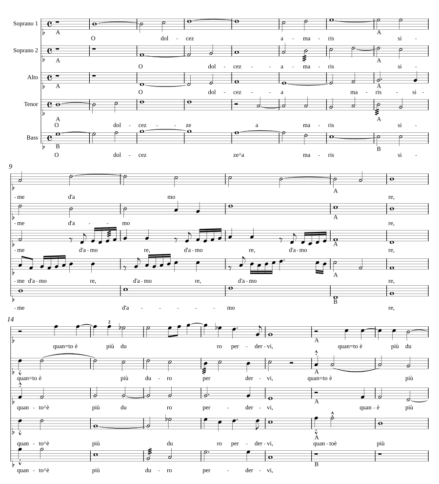 O dolcezze amarissime (Seconda parte), SWV 2