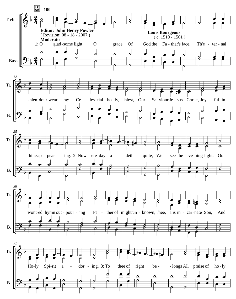 O gladsome light, O grace