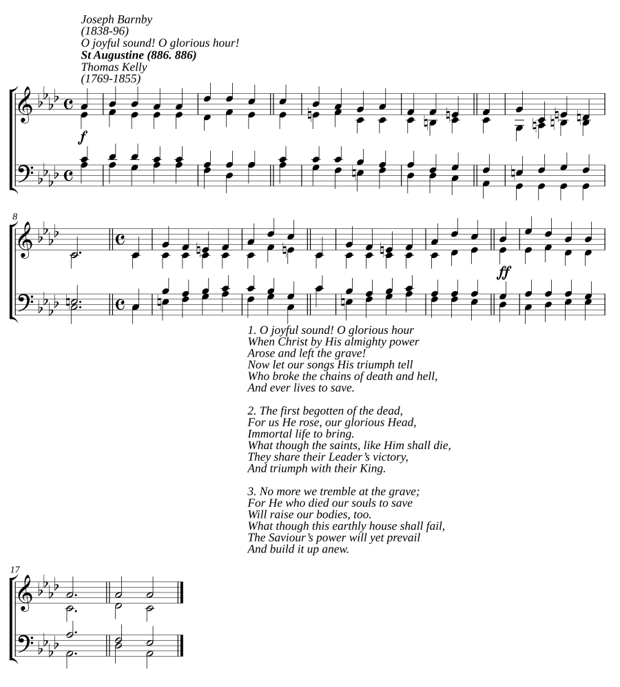 O joyful sound! O glorious hour