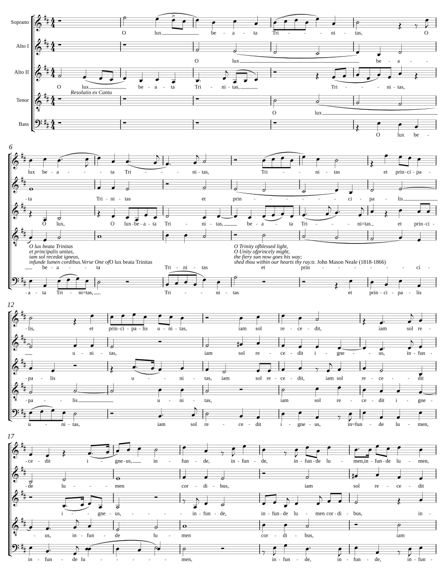 O lux beata Trinitas