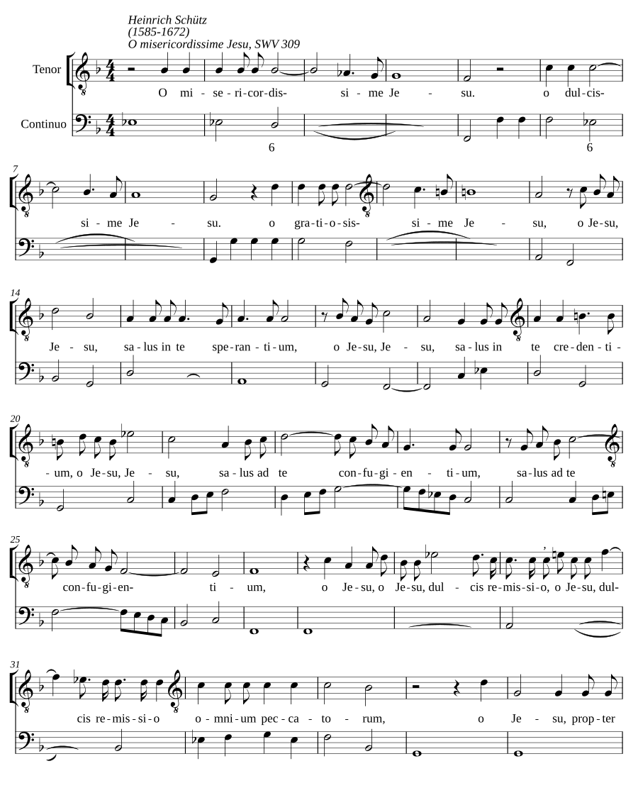 O misericordissime Jesu, SWV 309