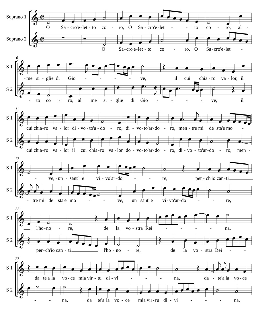 O sacro eletto coro
