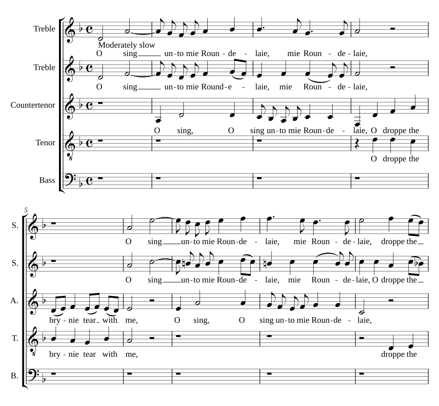 O sing unto mie roundelaie