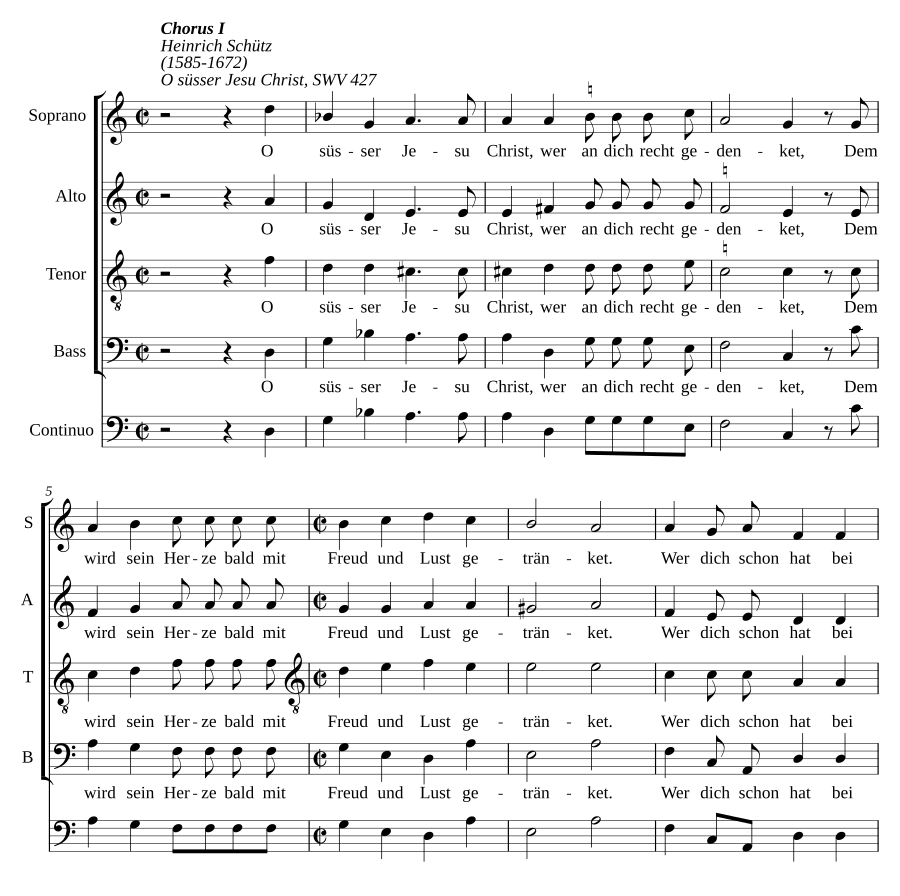 O süsser Jesu Christ, wer an dich recht gedenket, SWV 427