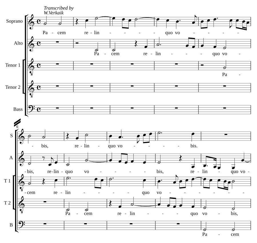 Pacem relinquo vobis (Prima pars)