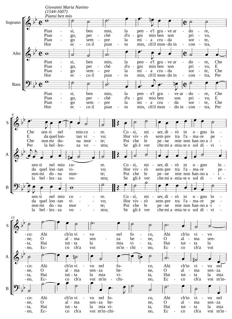 Piansi ben mio