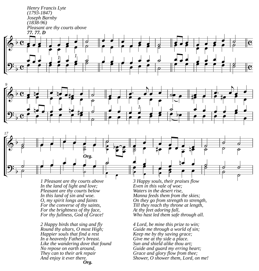 Pleasant are thy courts above