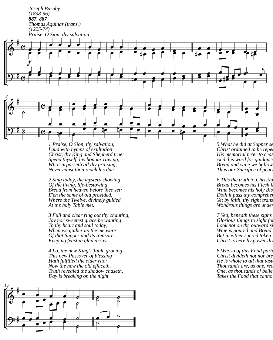 Praise, O Sion, thy salvation