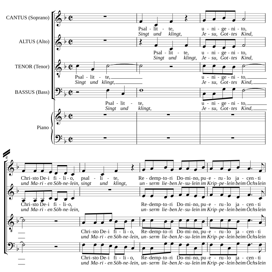 Psallite, unigenito (Singt und klingt)