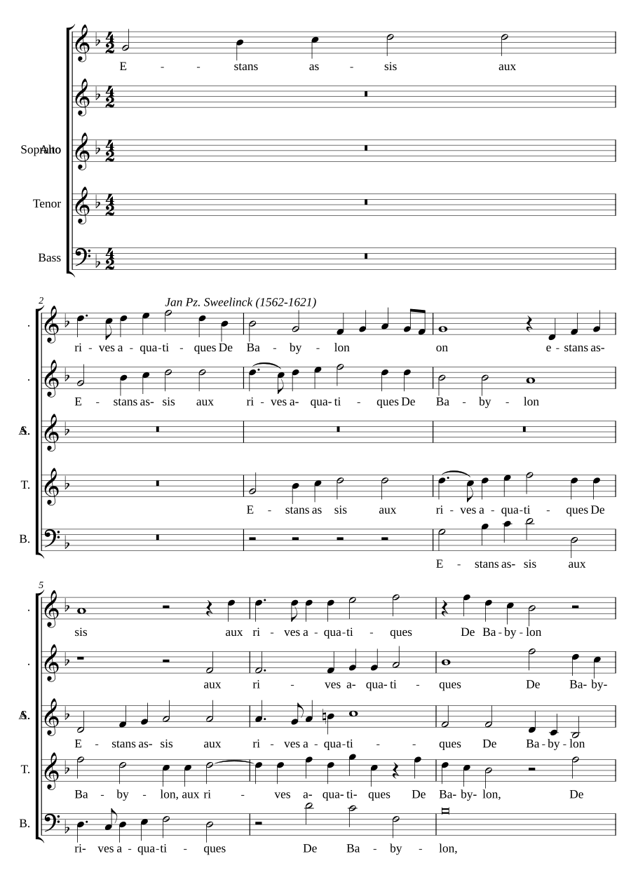 Psalm 137 - Estans assis aux rives aquatiques