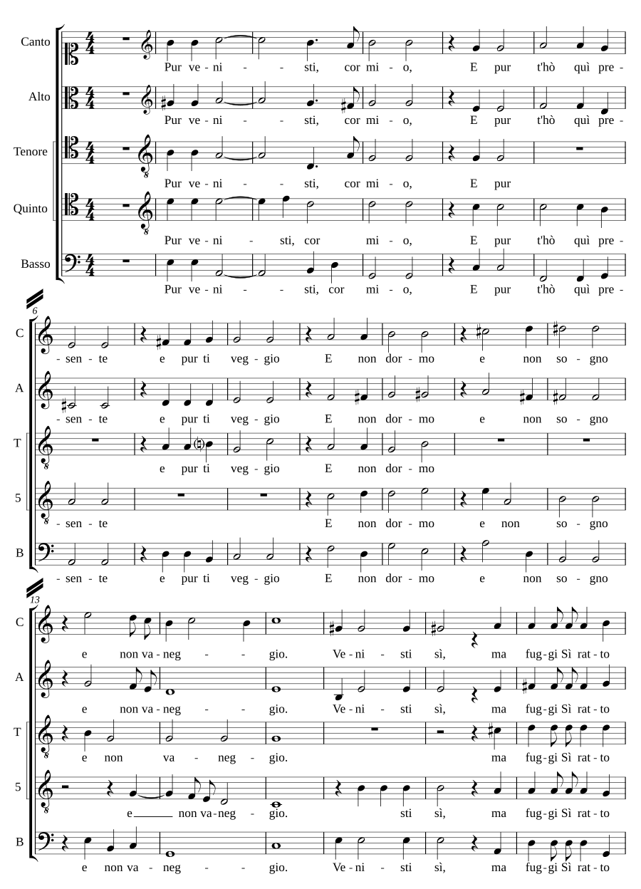 Pur venisti, cor mio