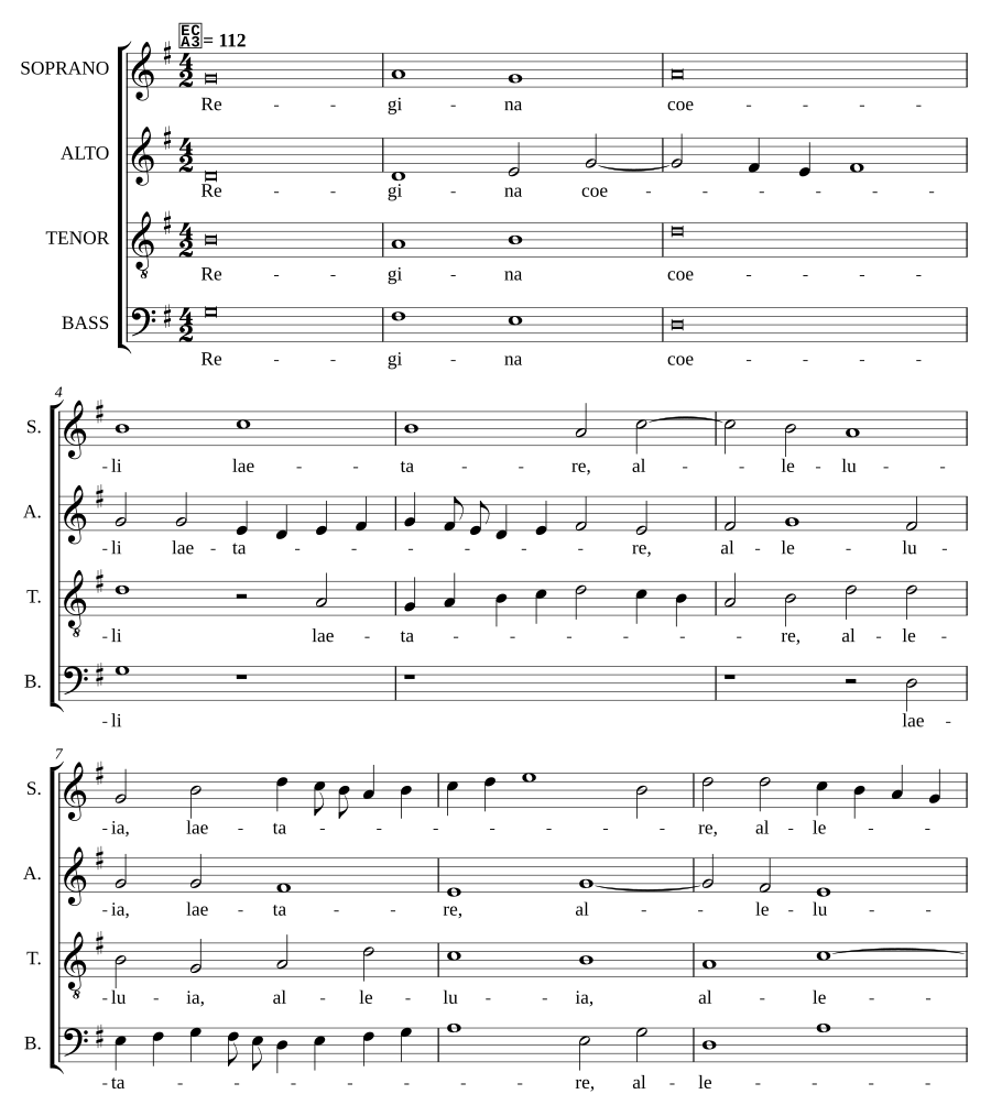 Regina coeli a 4
