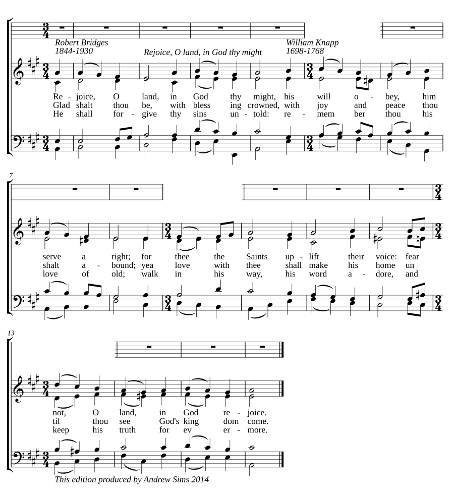 Rejoice, O land, in God thy might