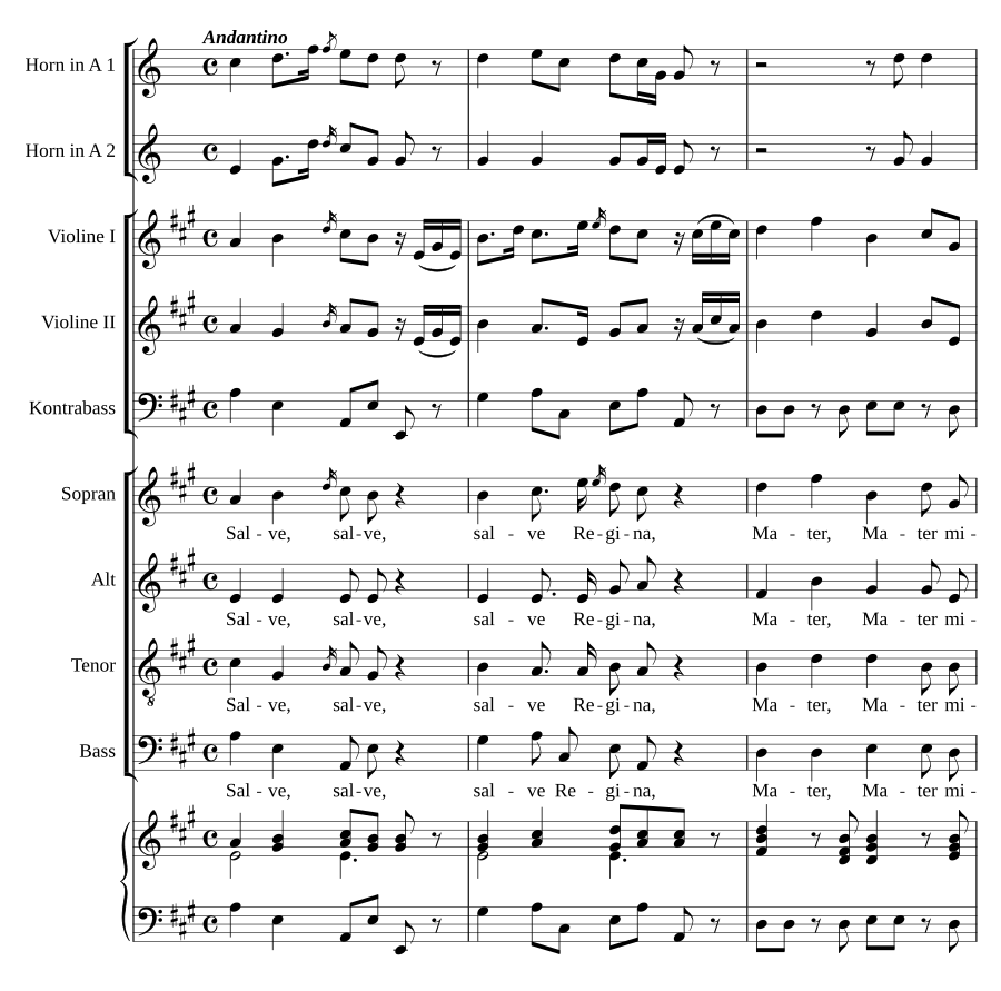 Salve Regina in A, MH 634