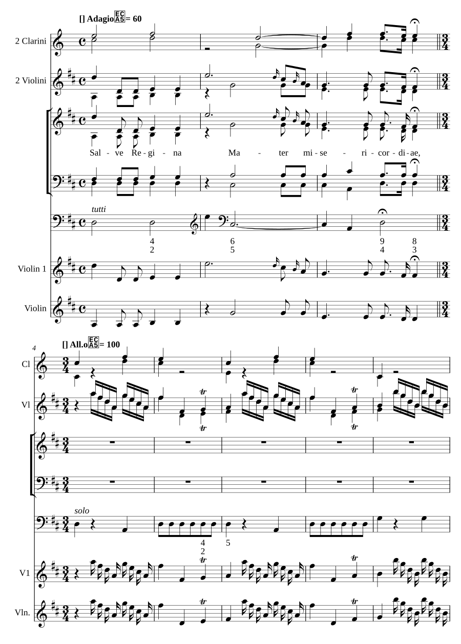 Salve Regina in D, MH 33