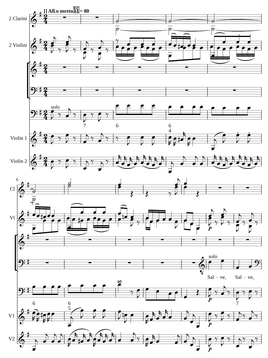 Salve Regina in G, MH 32
