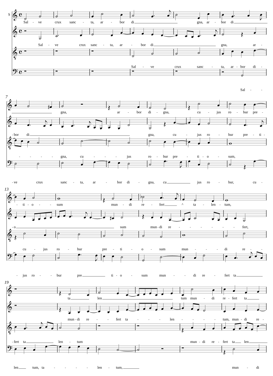 Salve crux sancta, arbor digna