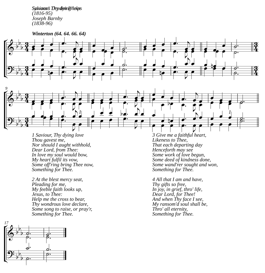 Saviour! Thy dying love