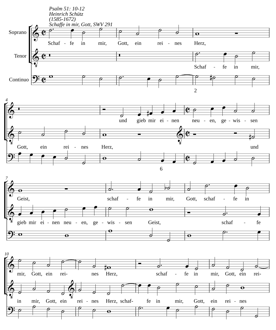 Schaffe in mir, Gott, ein reines Herz, SWV 291