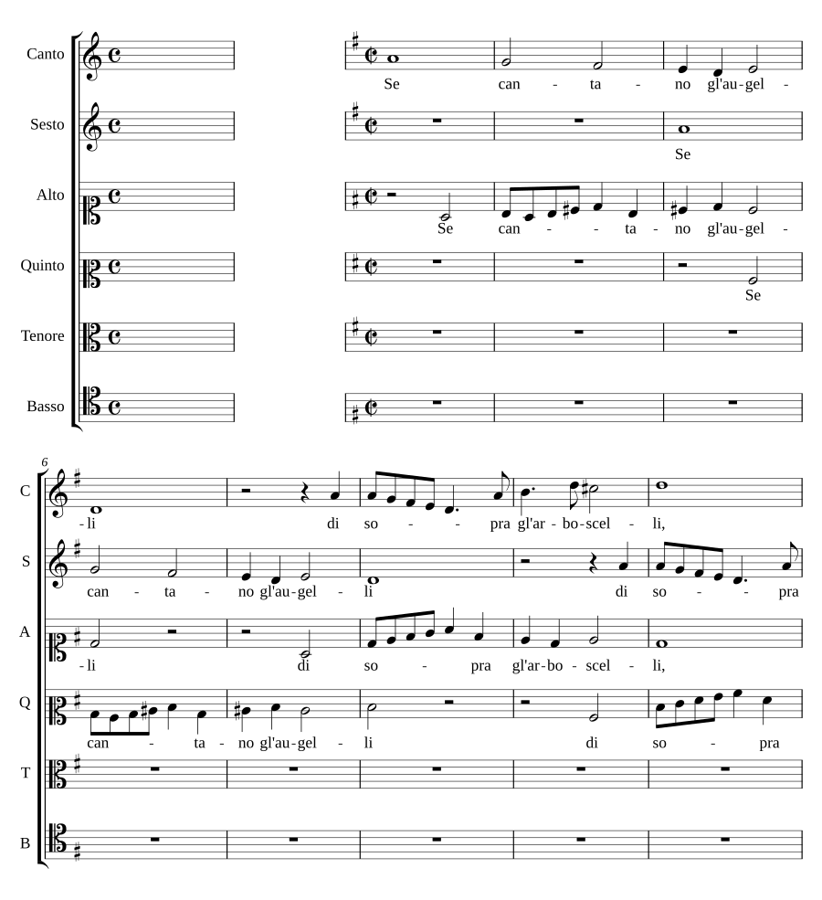 Se cantano gl'augelli