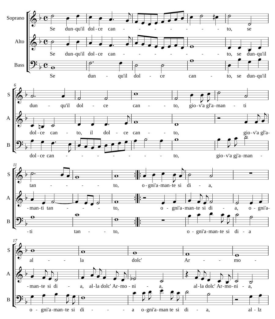 Se dunqu' il dolce canto