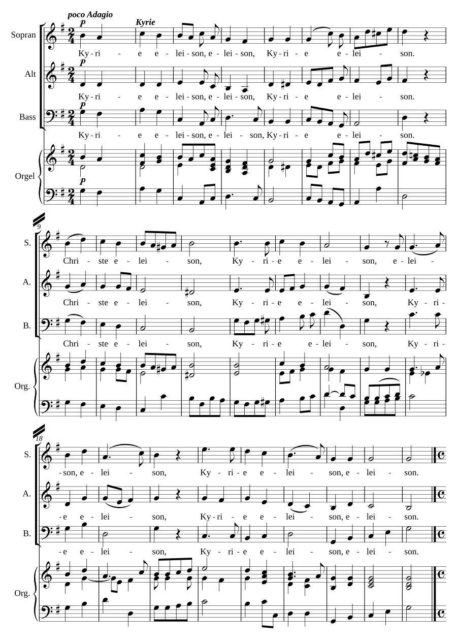 Sehr kurze und leichte Messe in Bb, Op. 295, No. 5