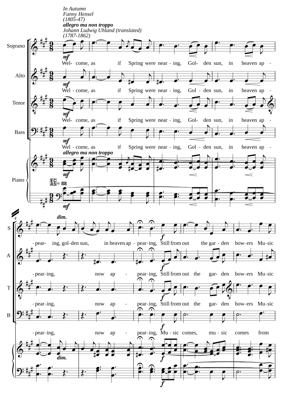 Seid gegrüsst (Herbstlied), Op. 3, No. 3