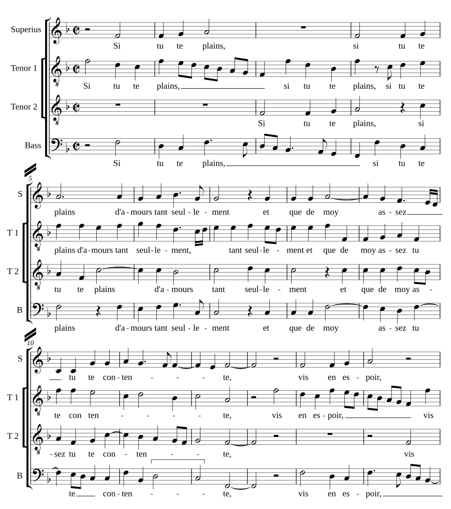 Si tu te plains (4v.)