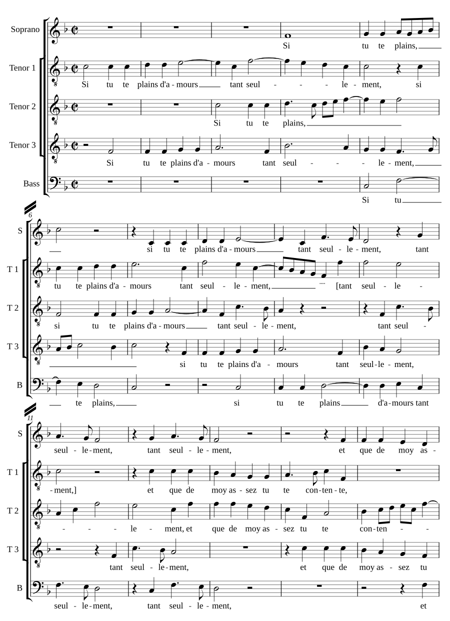 Si tu te plains (5v.)
