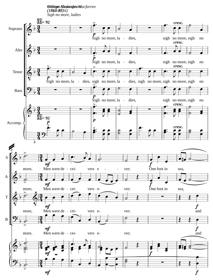 Sigh no more, ladies