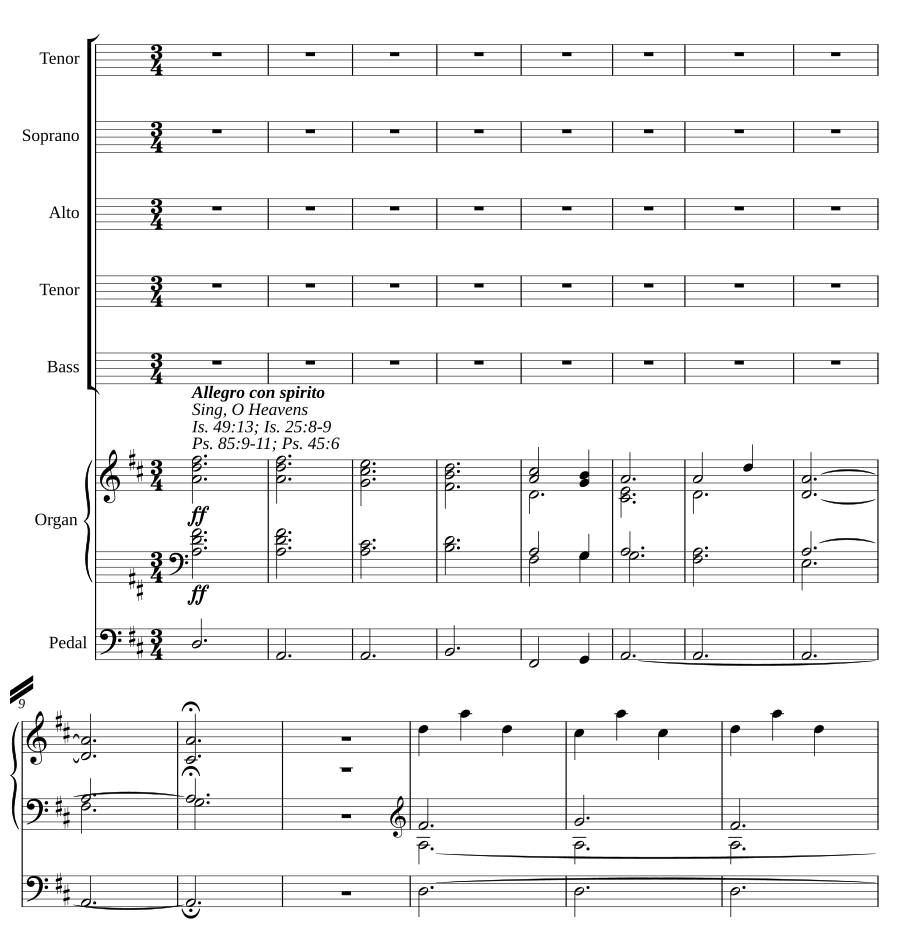 Sing O heavens