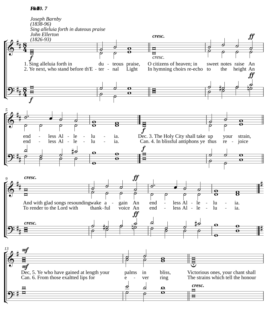 Sing alleluia forth in duteous praise
