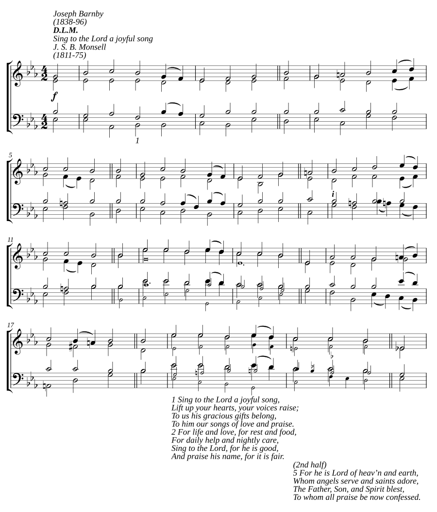 Sing to the Lord a joyful song