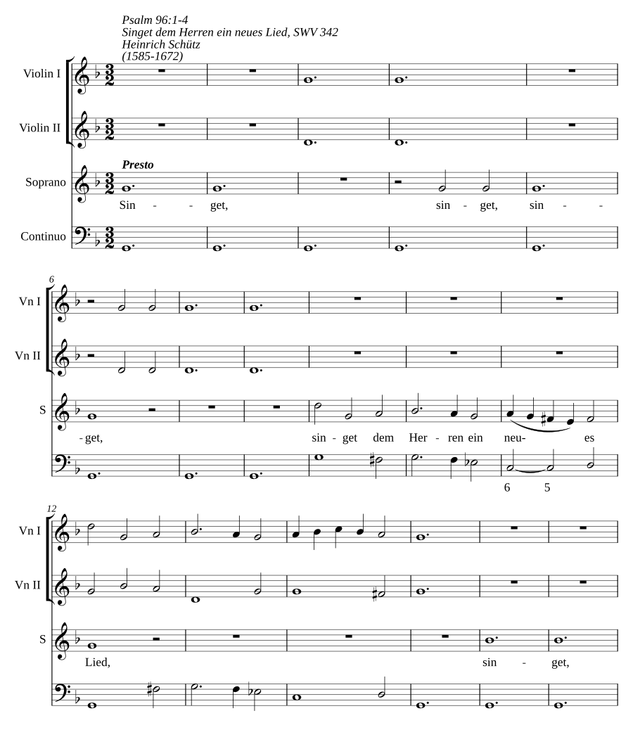 Singet dem Herren ein Neues Lied, SWV 342