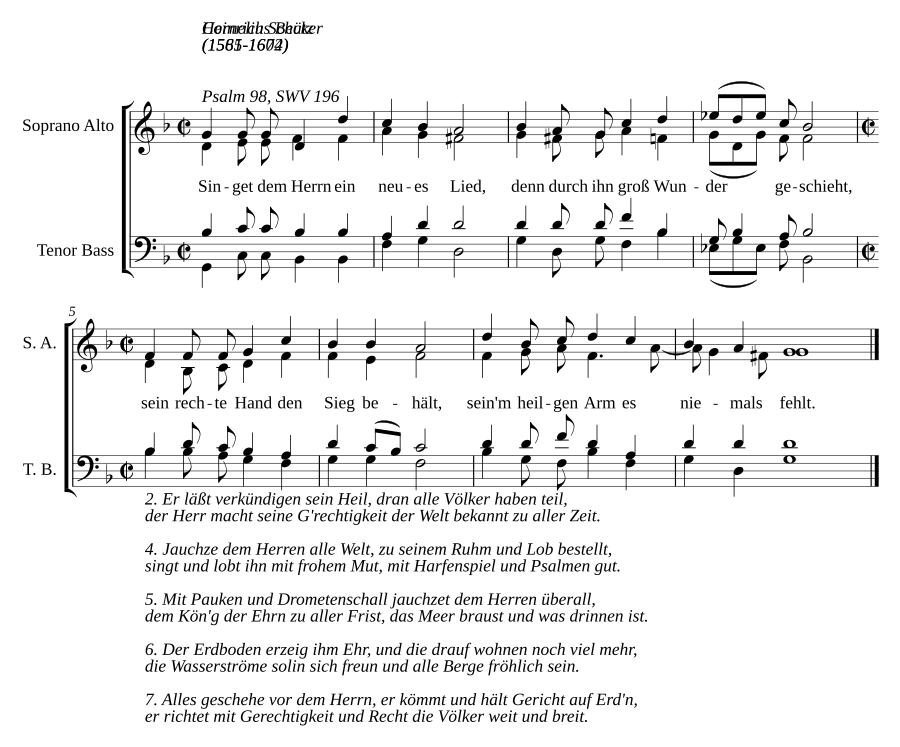 Singet dem Herrn ein neues Lied, SWV 196