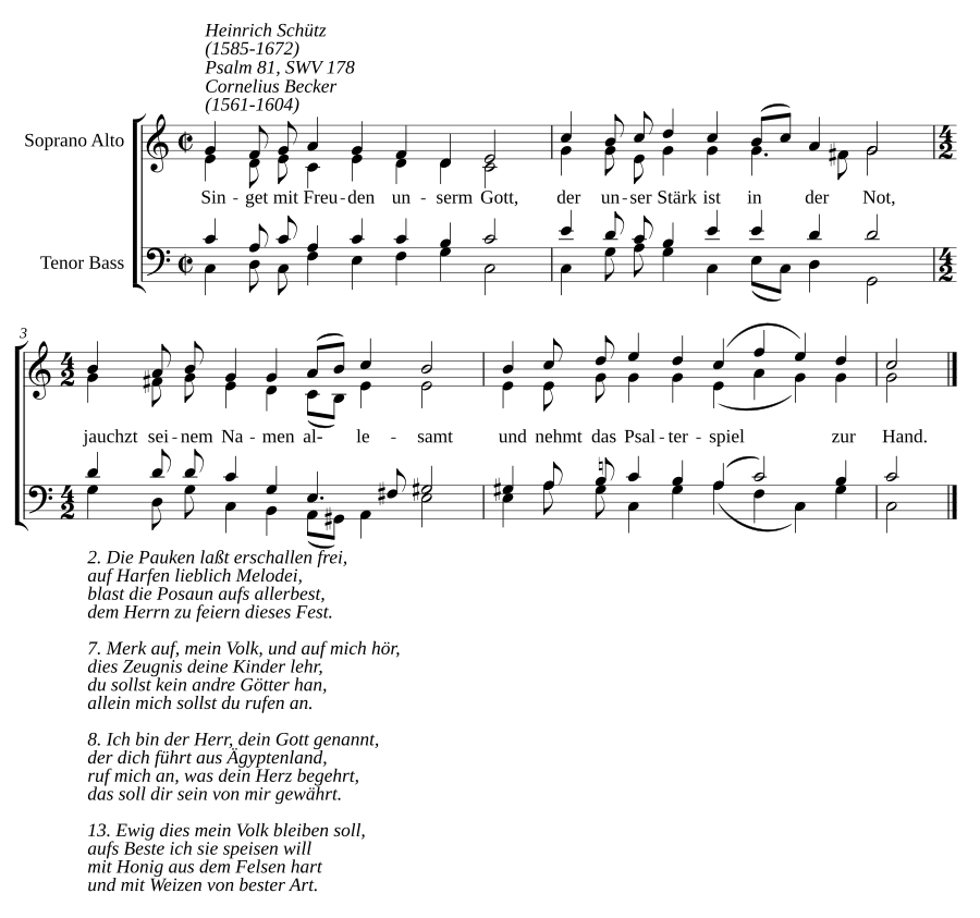 Singet mit Freuden unserm Gott, SWV 178