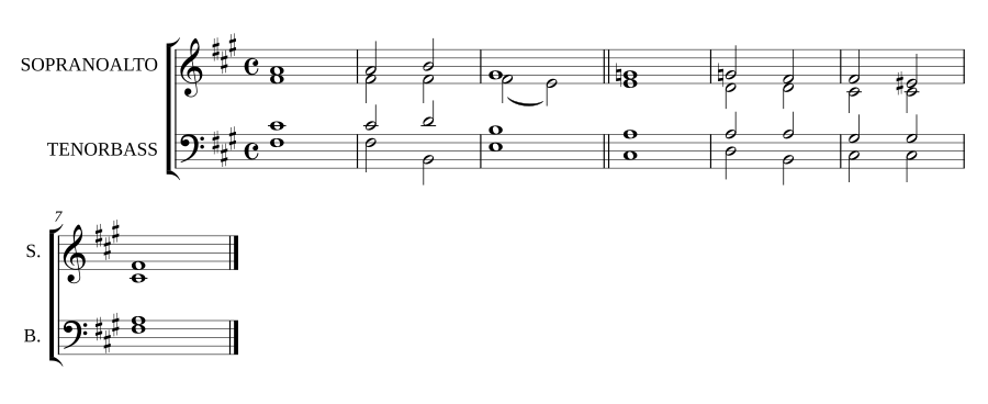 Single chant in F sharp minor