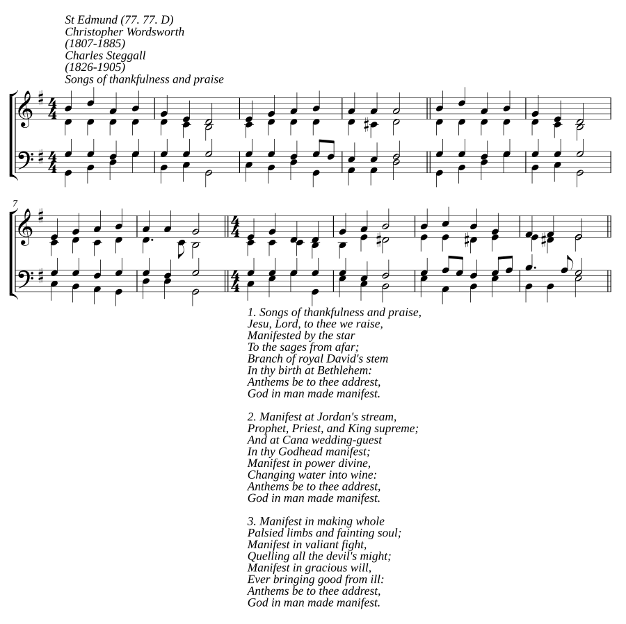 Songs of thankfulness and praise