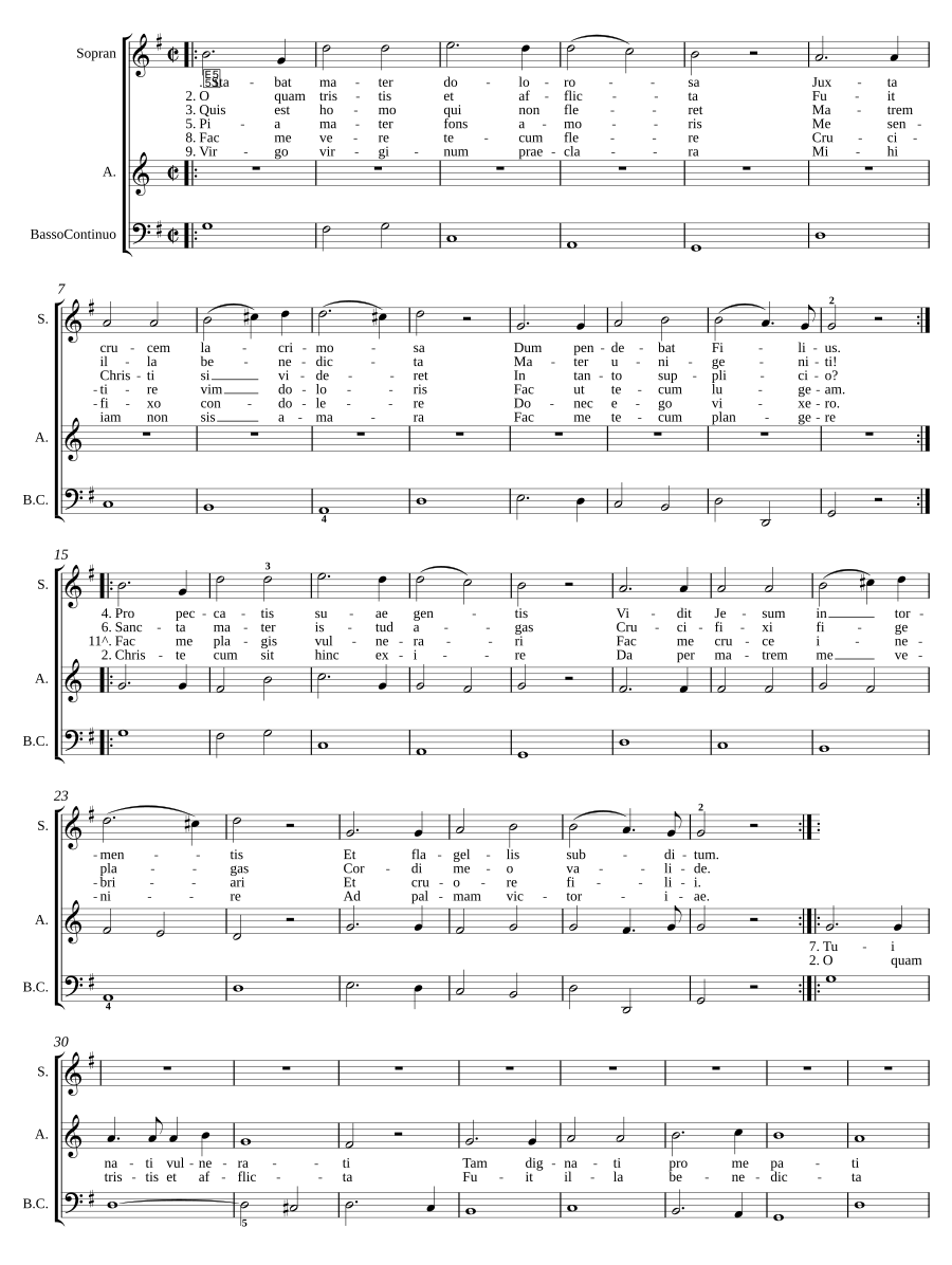 Stabat Mater pour des religieuses, H. 15