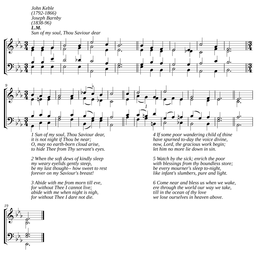 Sun of my soul, Thou Saviour dear
