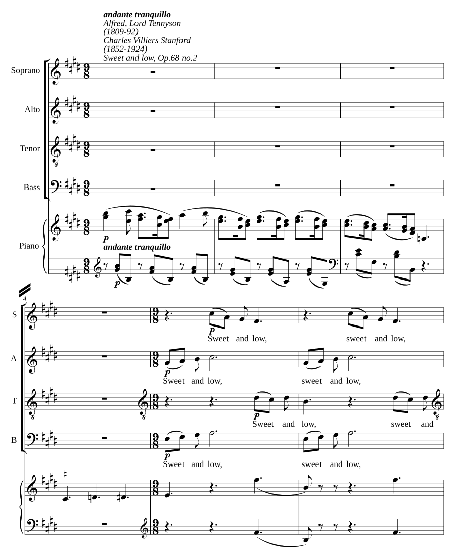 Sweet and low, Op. 68:2