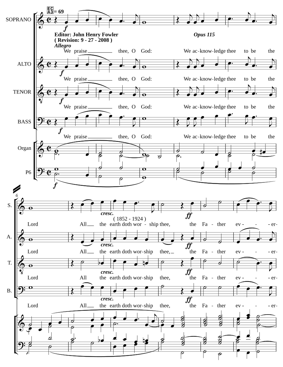 Te Deum and Jubilate in C Major, Op. 115