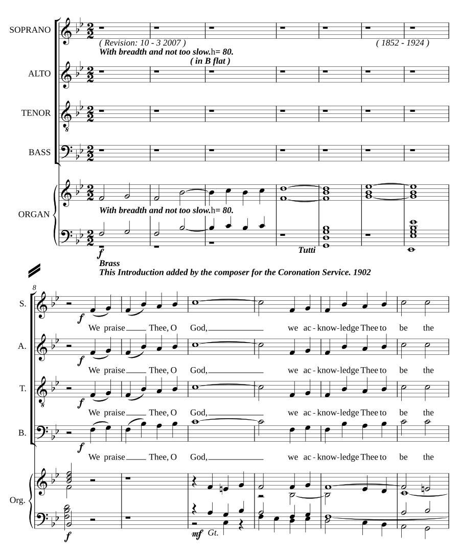 Te Deum in B flat, Op. 10