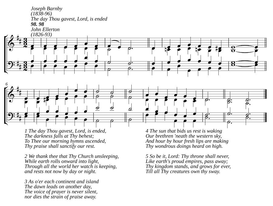 The day Thou gavest, Lord, is ended