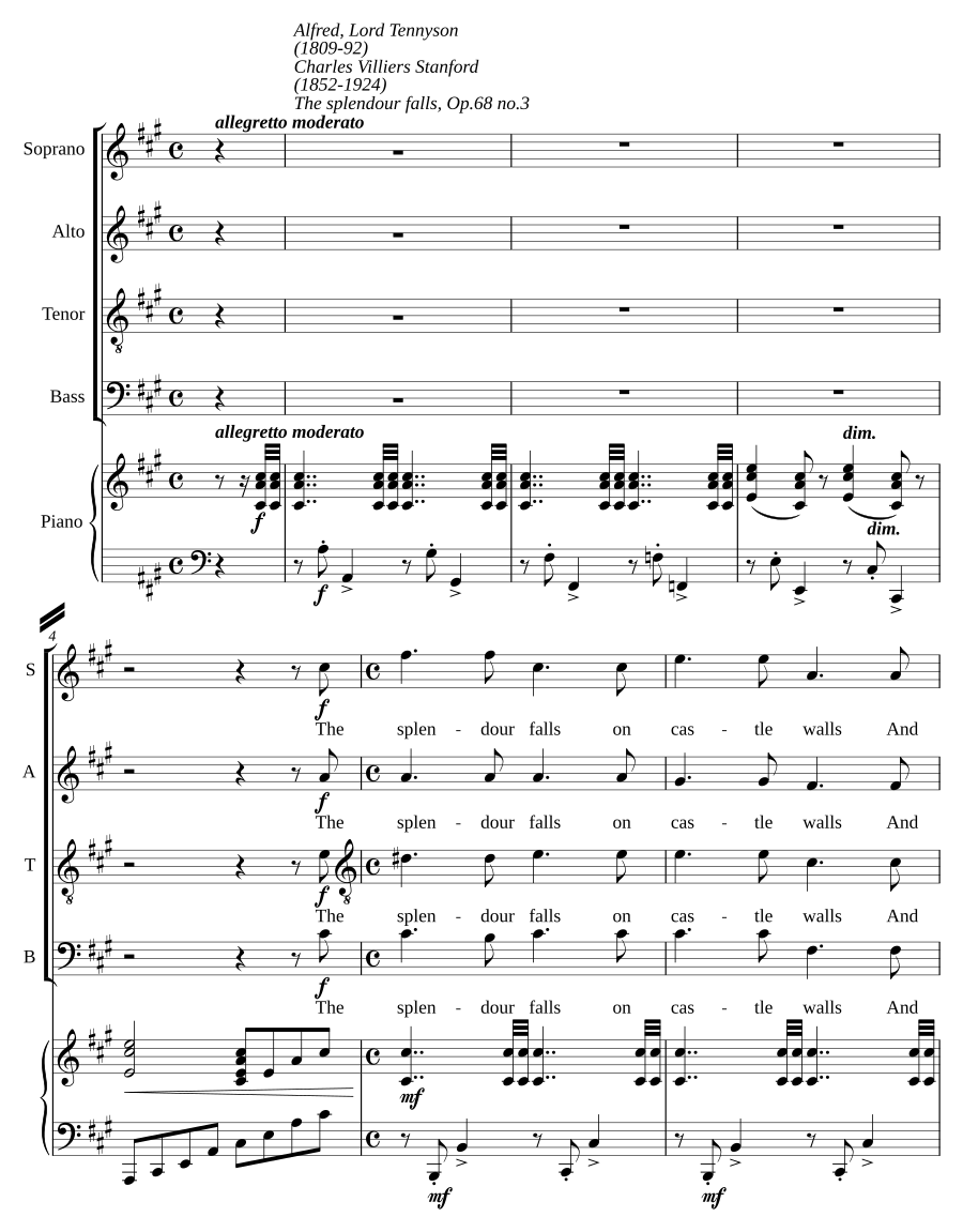 The splendour falls on castle walls, Op. 68:3